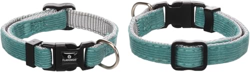 Halsband Hund - hundehalsband - Flamingo Elfi Nylon mit Cord Welpen Halsband Mehrfarbig XXS | 15-25cm x 10mm x 2mm