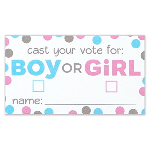 Gender Reveal Party Voting Cards - Boy or Girl - Card Size 3.5 X 2 Inches - Pack of 50