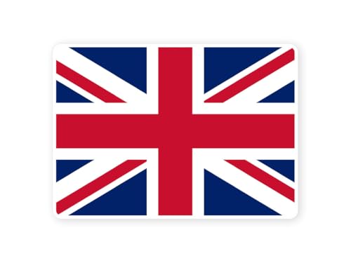 Sticker drapeau ROYAUME UNI UK britanique anglais 10cm(S) - 28cm(XL) autocollant bord blanc (taille L : 21cm x 15cm)