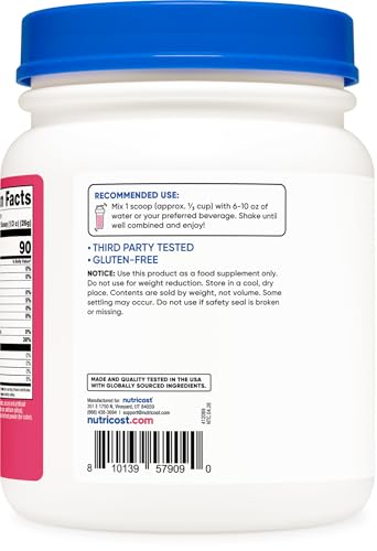 Image of Nutricost Clear Whey Protein Isolate Powder (Strawberry Banana) 1 LB - 20g Protein Per Serving, Zero Added Sugar, Easy-Mix WPI Drink, Gluten-Free, GMO-Free, 17 Servings