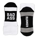 Gone For a Run Inspirational Athletic Running Socks | Women's Woven Low Cut | Badass | Black