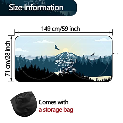 Superkaka Windshield Sun Shade For Sedan, Car Visor With Beautiful Print, Folding Car Visor With Storage Bag #TOP5