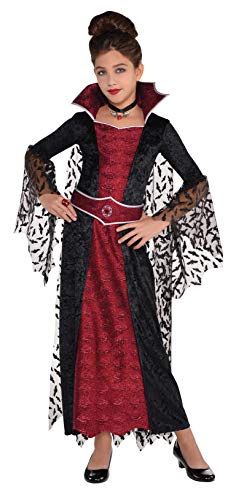 amscan 847250 Girls Coffin Queen Vampire Costume, Medium Size (8-10 Years Old)