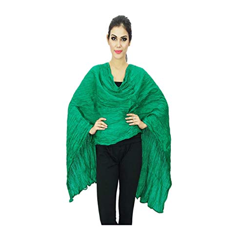 Dupatta écharpe coton vert femme anti-irritation foulard léger respirant