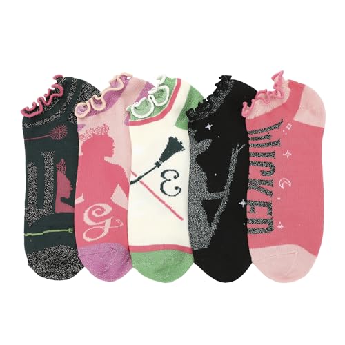 Bioworld Wicked Elphaba & Glinda Icons Womens 5-Pair Ankle Socks-OSFA