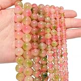 6 cuentas espaciadoras redondas de piedra natural de calcedonia de 10 mm para joyas, collares, pulseras, manualidades