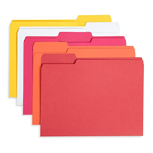 Blue Summit Supplies Warm Tones File Folders, 1/3 Cut Tab, Letter Size, Assorted Colors, Great for Organizing and Easy File Storage, 100 Per Box