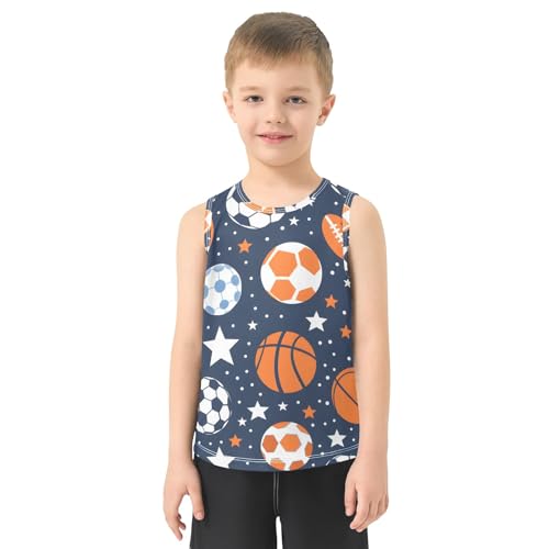 Boys' Tank Top Shirt Sports Balls with Stars Pattern Sleeveless T-Shirts2