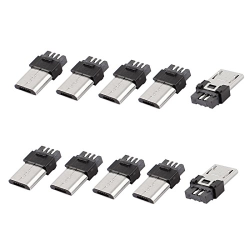 sourcing map 10Pcs USB Micro B male Type Terminal 5 Port ...