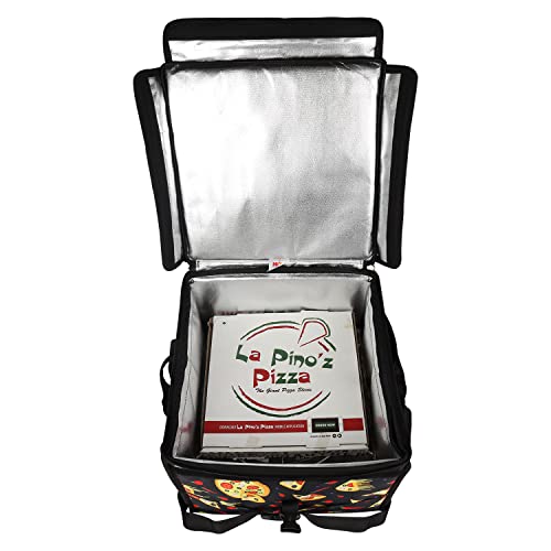 Image of 15 Inch Insulated Food Delivery Bag for Pizza Delivery, Cooler Bag, Food Warmers for Parties, Catering Supplies, Thermal Bags for Cold and Hot Food Carrier (27 Litres,15X15X12 INCH)