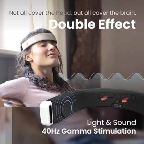 휴식 및 취침 루틴을 위한 Good Sleep 헤드셋, 40Hz 감마등 및 골전도 사운드 리듬 마사지기, 불면증 완화, 진정, 집중력, 명상 및 정신적 휴식 촉진 — 사진 3