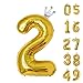 Gifloon Number 2 Balloon with Crown Balloons for Birthday Anniversary Party Decorations 40 inch, Large