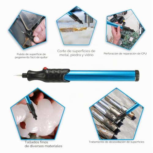 Miniatura 5 de Towwoo Bolígrafo De Grabado, Bolígrafo Portátil De Grabado Con Punta De Diamante, Herramientas De Grabado Inalámbricas De Aluminio Para Grabar En Joyería, Madera, Vidrio, Metal, Plástico, Cerámica