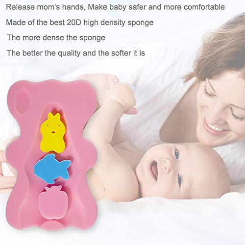 Hallo Soft Infant Bath Sponge Skid Proof Baby Bath Mat Newborn Odor Free (Pink) #TOP5
