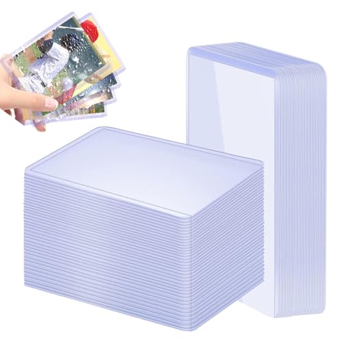 Paquete de 25 fundas estándar de carga superior para cartas, fundas protectoras para cartas, fundas para cartas coleccionables (77 x 101 mm) (transparentes)