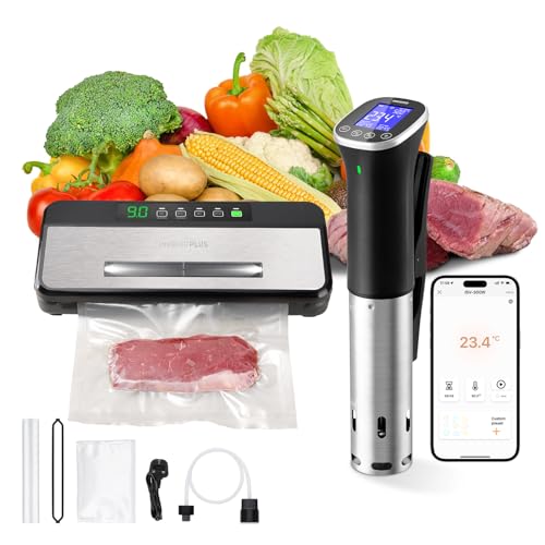 INKBIRD Sous Vide Starter Kit Includes IPX7 Waterproof Smart WIFI Immersion Circulator Automatic Dry/Wet Food Vacuum Sealer Precise Sous Vide Bundle Perfect for Beginners Exploring Precision Cooking