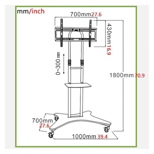 Soporte móvil para TV ajustable en altura miniatura 5