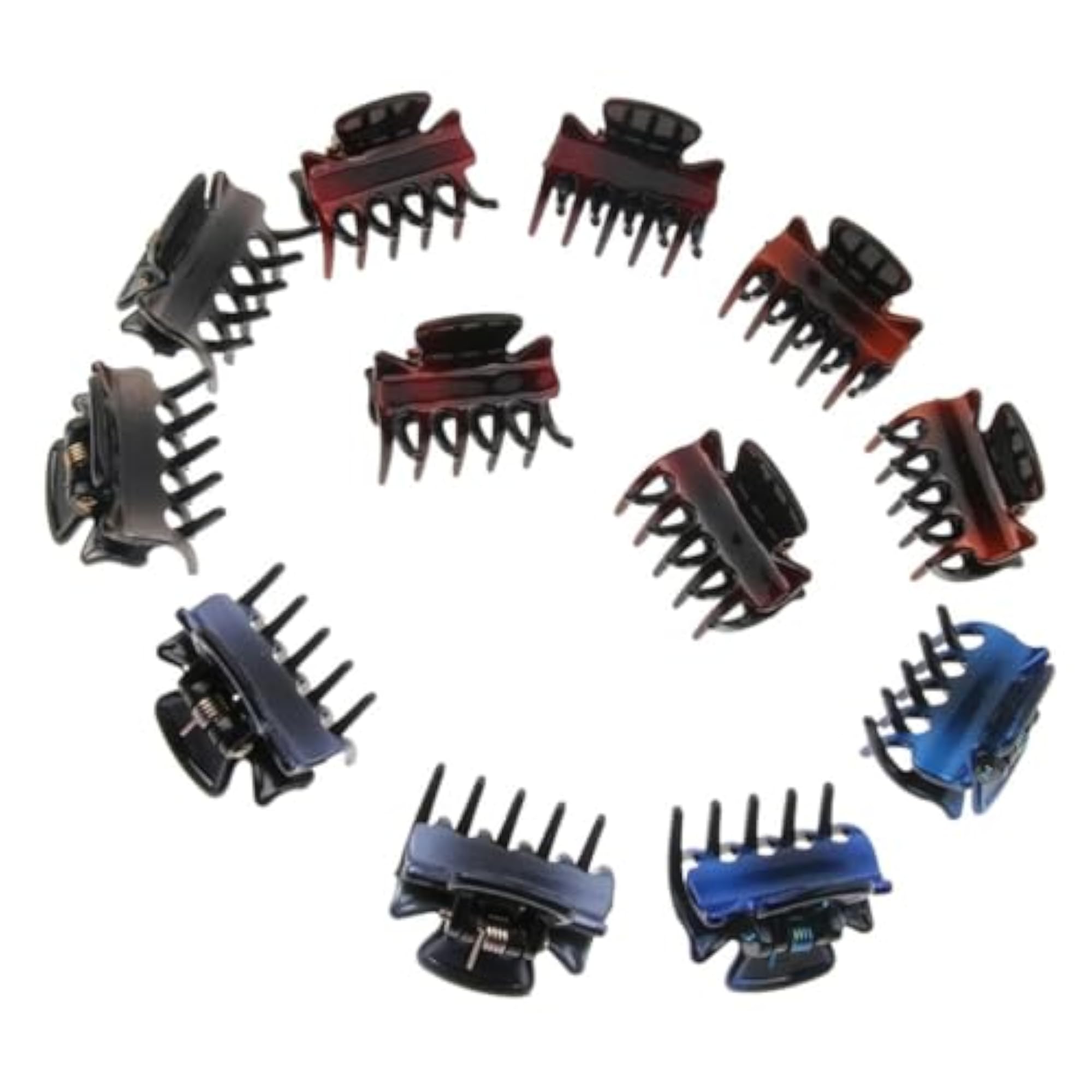12 Resin Mini Hair Claws Clip Set, Gradient Colour