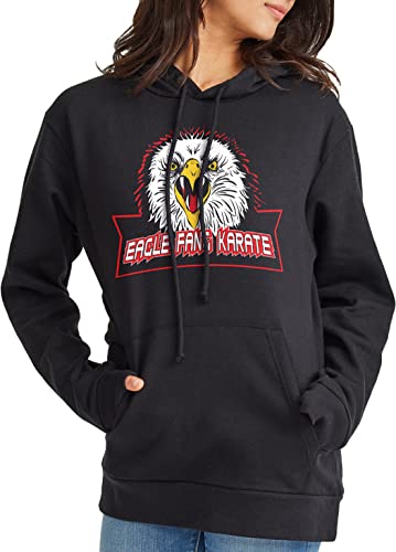Ripple Junction Cobra Kai Eagle Fang Logo Womens TV Show Pullover Hoodie Officially Licensed Black Small