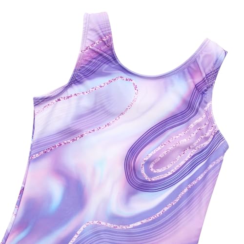 Image of MODAFANS Leotards for Girls Gymnastics with Shorts Dance unitards Tumbling Biketards with Hair Scrunchie for3-13T