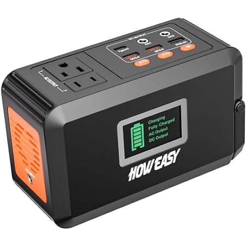 HOWEASY Portable Power Station,120W(240W Peak) Solar Generator