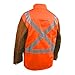 Black Stallion JH1012-OR Cotton/Cowhide Welding Jacket with Pass-Through, 30