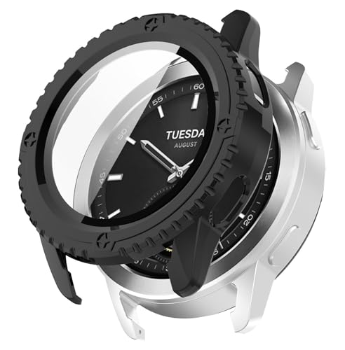 SHEAWA Xiaomi Watch S3pP[X Jo[ PC+KXtB Sʕی 9Hdx ̌^یP[X یJo[ ϏՌ ANZT[ (ubN)