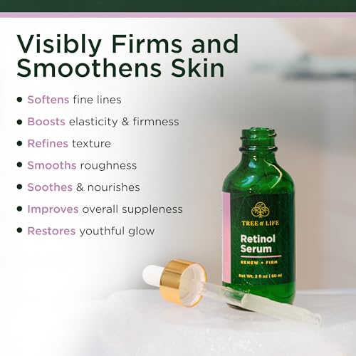 Tree of Life Beauty Retinol Serum, Skin Smoothing Face Oil for Dark and Age Spots and Fine Lines, Facial Serums for Dry and Sensitive Skin Care with Hyaluronic Acid for Soft Smooth Skin, 2 Fl Oz - Image 5