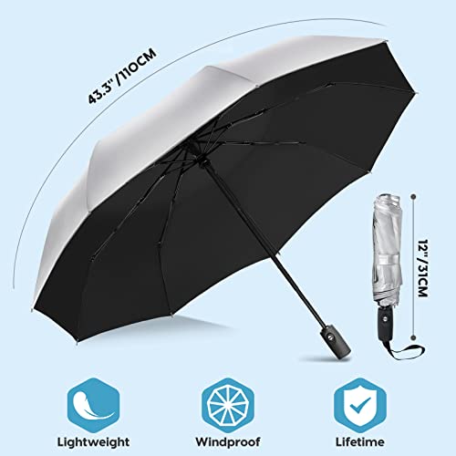 Regenschirm mit UV-Schutz von Zomake Automatischer Falt-Regenschirm mit UPF 50+