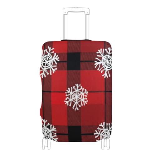 Joisal Protetor de bagagem, capas de mala personalizadas, flocos de neve, vermelho, preto, búfalo, antiarranhões, acessórios de viagem, P, serve para estojo de 45 a 50 cm, Flocos de neve brancos