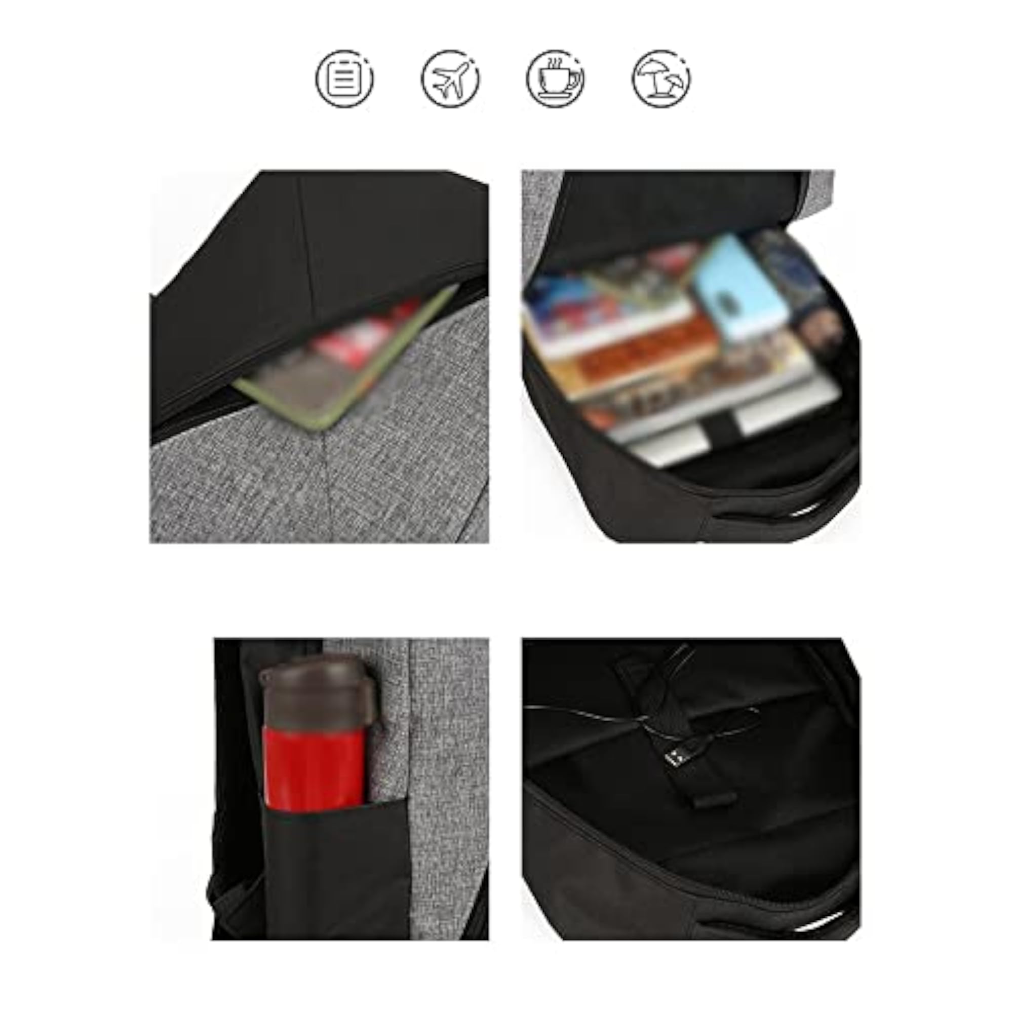 Outdoor Backpack Set with USB Charging Port, Set of 3