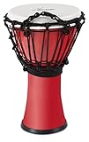 XDrum Primero Junior 31cm Djembe aus PVC - Korpus aus Kunststoff mit traditionellem Stimmsystem - Kompakt und leicht, somit ideal für Kinder und Einsteiger - rot
