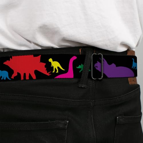Cinturón de seguridad de dinosaurio multicolor de 1 pulgada para vaqueros 4