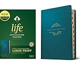 Tyndale NLT Life Application Study Bible, Third Edition, Large Print (LeatherLike, Teal Blue, Indexed, Red Letter) – New Living Translation Bible, Large Print Study Bible for Enhanced Readability