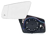 links ( Fahrerseite ), Spiegelglas: asphärisch Weitwinkel, beheizbar, nicht abblendbar, Side View Assistent ( Toter Winkel Warner )