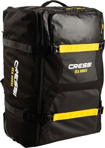 Cressi Seahorse Wheeled Luggage Bags, Black/Yellow