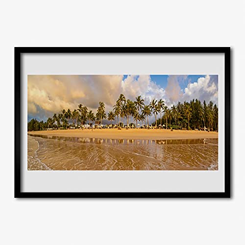 Affiche encadrée 70x50 cm Tulup pour habiller un grand mur vide salon paysage plage cadre MDF