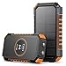 Solar Charger 20000mAh Power Bank - Hiluckey Wireless Portable Charger 3A USB C Fast Charging External Battery Pack for Cell Phone Tablets