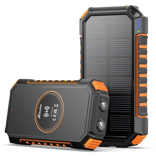 Hiluckey Wireless Solar Powerbank 26800mAh Wasserdichtes Solar...