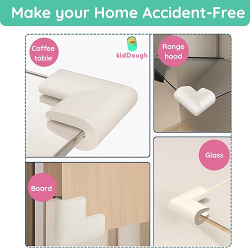 Image of KidDough Baby Proofing Corner Guards, Corner Protector for Sharp Edges, Table Corner Protector for Baby Safety (U Shape White)