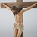 BC Catholic Crucifix Standing Cross, Jesus Christ Tabletop Home Decor, Religious Gift, Wood Carve Look, Realistic Color Finish, 15