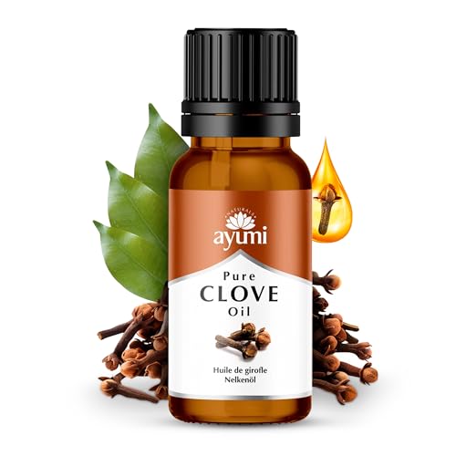 Ayumi Pure Clove Oil 20 ml | Made from Organic Cloves | Clove Oil for Toothache Pain Relief | 100% Pure Essential Oil Diffuser for Aromatherapy | Essential Oil for Haircare Skincare & Soap Making