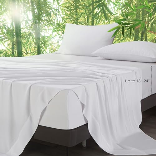 Ivellow 100% Viscose from Bamboo Sheets California King Size, 18-24
