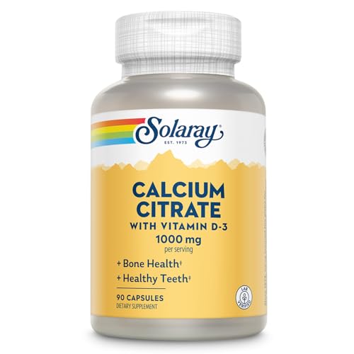 Solaray Calcio Citrato con Vitamina D3, 90 Vegcaps