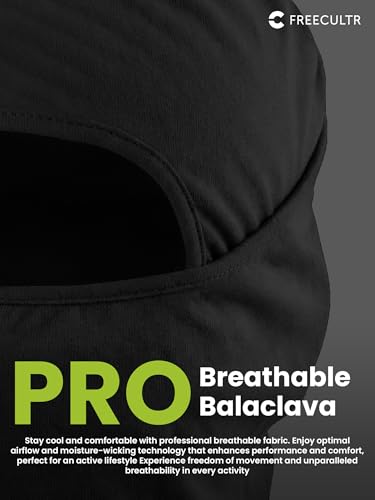 Image of Freecultr Full Face Helmet mask for Bikers Balaclava for Men Masks for Bike Riding, UV Protected Biker Accessories for man, Face Cover for Men & Women Helmet Head Cover Bamboo Balaclava