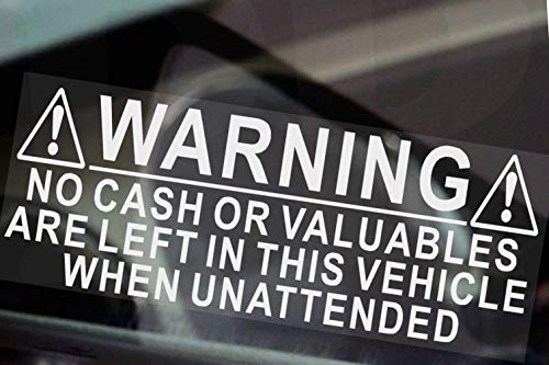 Window Stickers 6 X No Cash Or Valuables Left In Vehicle Security #TOP2