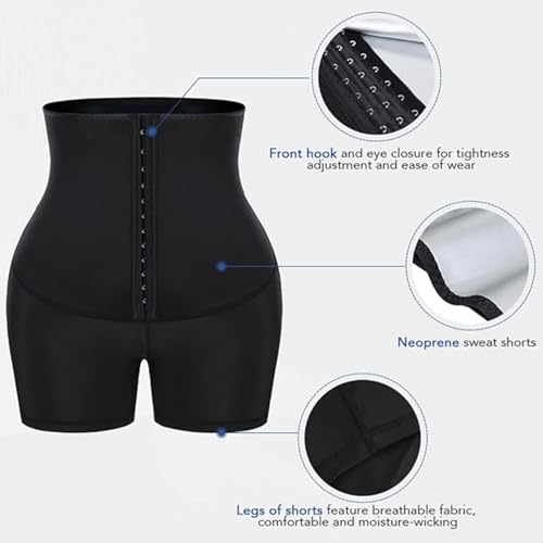 Image of GVV Sauna Sweat Shorts Pants for Women Compression Shapewear Body Shaper Tummy Control Thigh Slimming High Waist Workout Gym Exercise Yoga Thermo Trainer