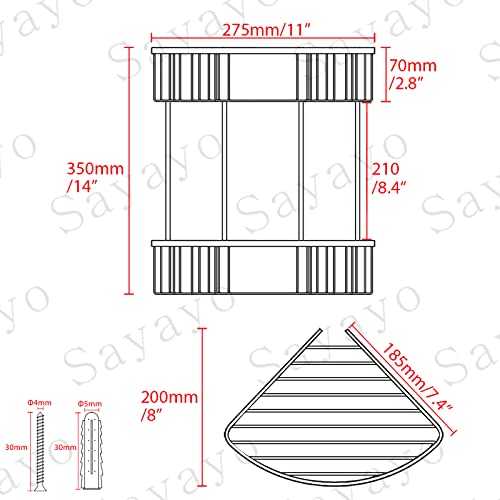 SAYAYO Corner Shower Caddy Shower Basket Organiser SUS304 Stainless Steel, 2-Tier Polished Chromed Corner Bathroom Shelf - Cosy Home Interiors SAYAYO Corner Shower Caddy Shower Basket Organiser SUS304 Stainless Steel, 2-Tier Polished Chromed Corner Bathroom Shelf - Image 5