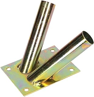 KOTARBAU® Uchwyt na flagę, 2-krotny, śruby, uchwyt na maszt flagowy, chorągiewka, uchwyt do mocowania na ścianie, ocynkowany, żółty