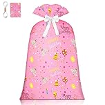 Extra Large Pink Gift Bag for Birthday - Oversized Plastic Wrapping Bag for Large Gifts (48 inch, 1 Pack)